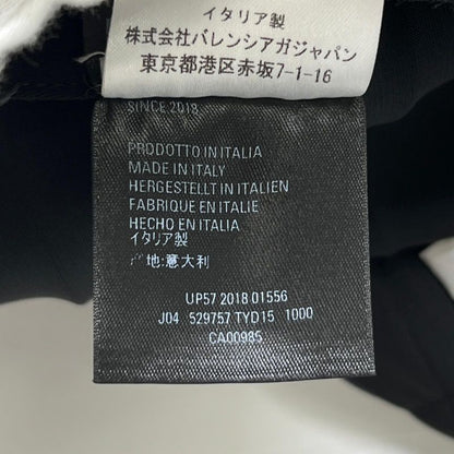 Balenciaga 529757 Asymmetrical Pleated Back Logo Skirt Black 36 Made In Italy