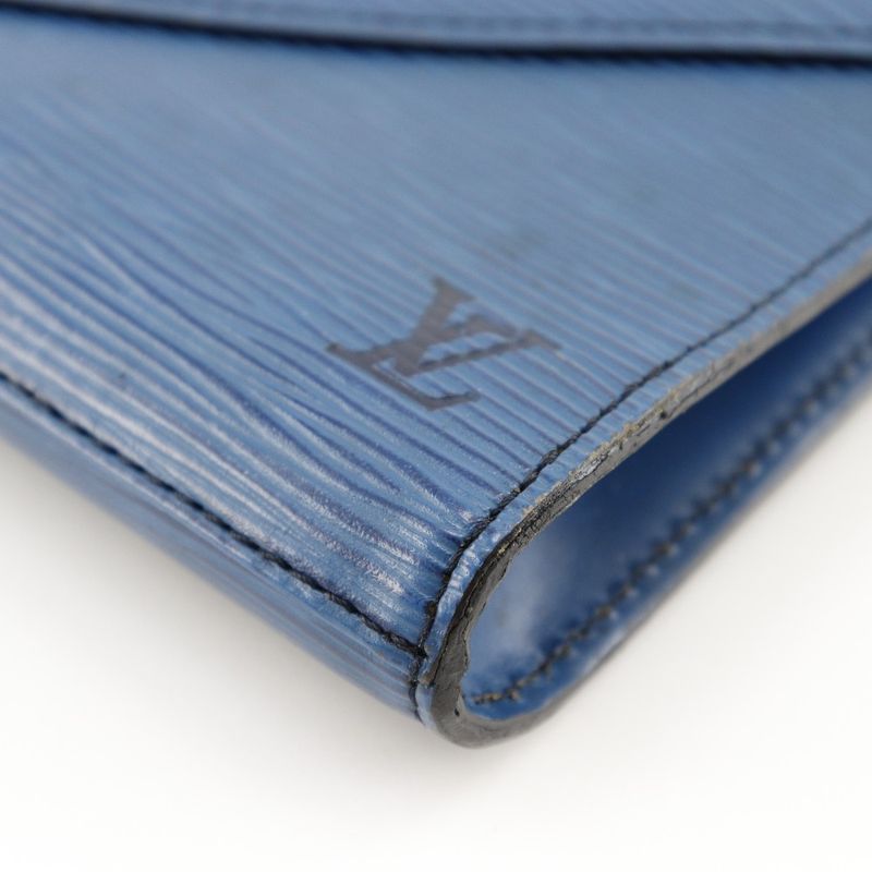 Louis Vuitton Art Deco Second Bag M52635 Epi Leather Toledo Blue Ladies Clutch