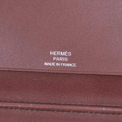Hermes Notebook Cabas - Leather Brown Wallet - Silver