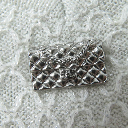 CHANEL 09P P35700k02085 Cotton Linen Sleeveless Knit With Bag Charm Light Grey