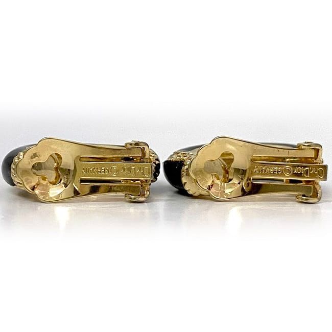 Christian Dior Earrings Ec21691 Gold Black