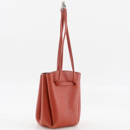 Hermes Vespa Pouch Drawstring Leather Orange □G Ladies Pouch