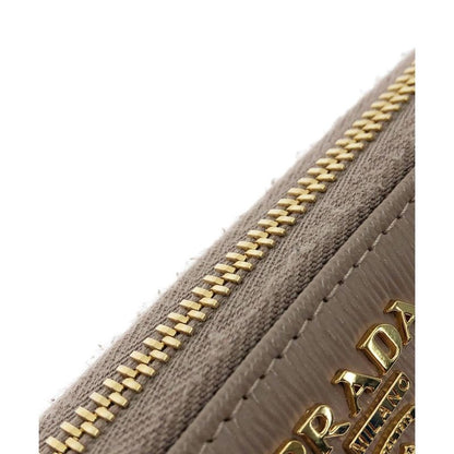 Prada Round Long Wallet Saffiano 1ml506 Beige