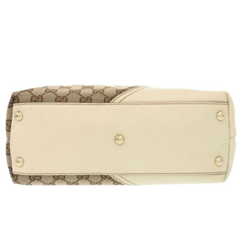 Gucci GG Canvas/leather Beige Tote Bag 1248 Gucci