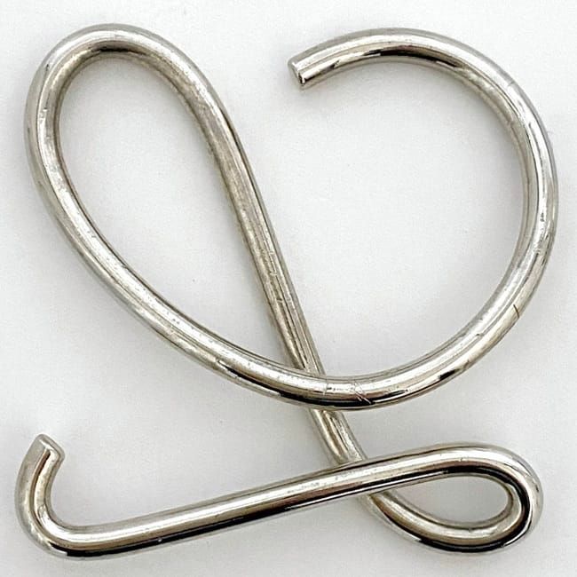 Loewe Key Ring Ec21965 Silver Anagram Metal