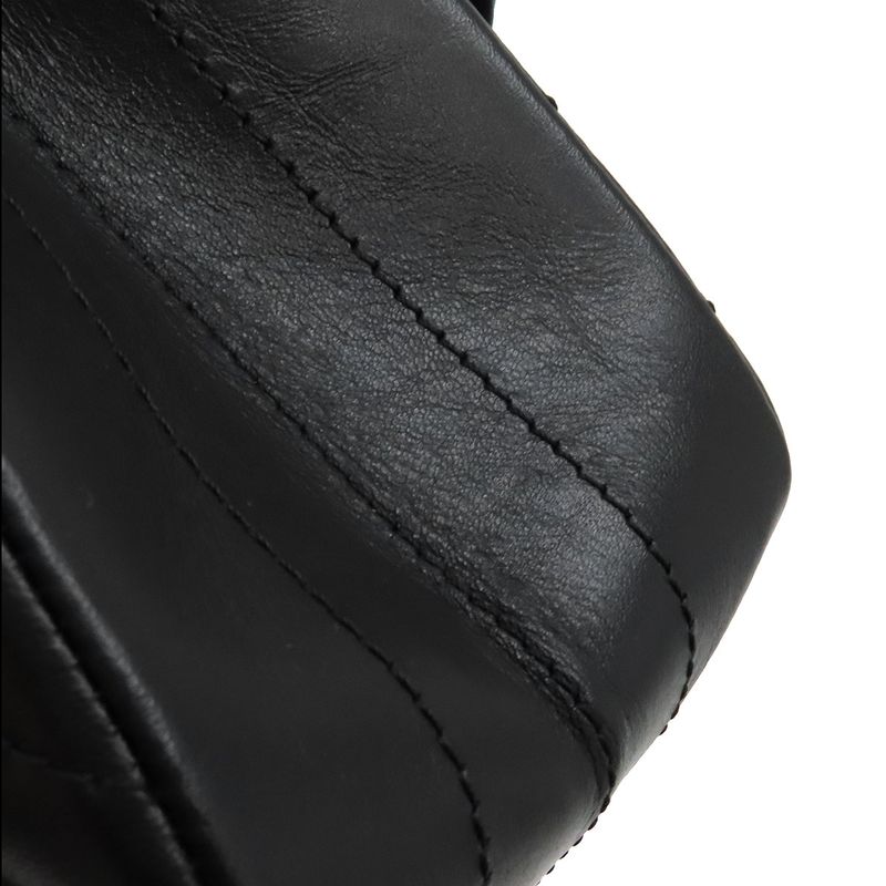 Chanel Shoulder Bag Chevron 2.55 20 Leather Black Silver Hardware Black W Chain