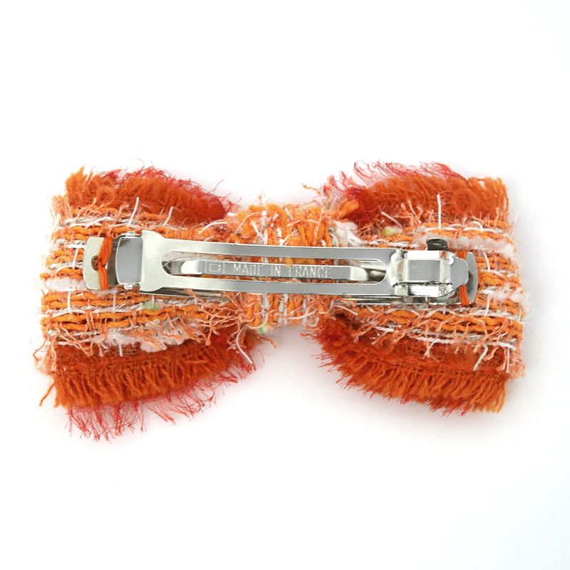 Chanel Valletta Tweed Orange A72446 Hair Ornament Hair Clip Accessories