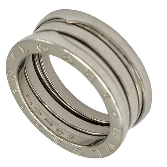 Bulgari Bvlgari B-zero1 2 Band Ring #54 18K White Gold 102g White Togo Old
