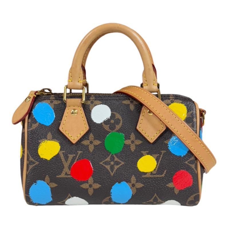 Louis Vuitton Yayoi Kusama Collaboration Nano Speedy Monogram Shoulder Bag