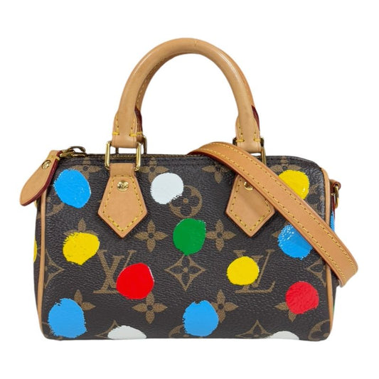 Louis Vuitton Yayoi Kusama Collaboration Nano Speedy Monogram Shoulder Bag