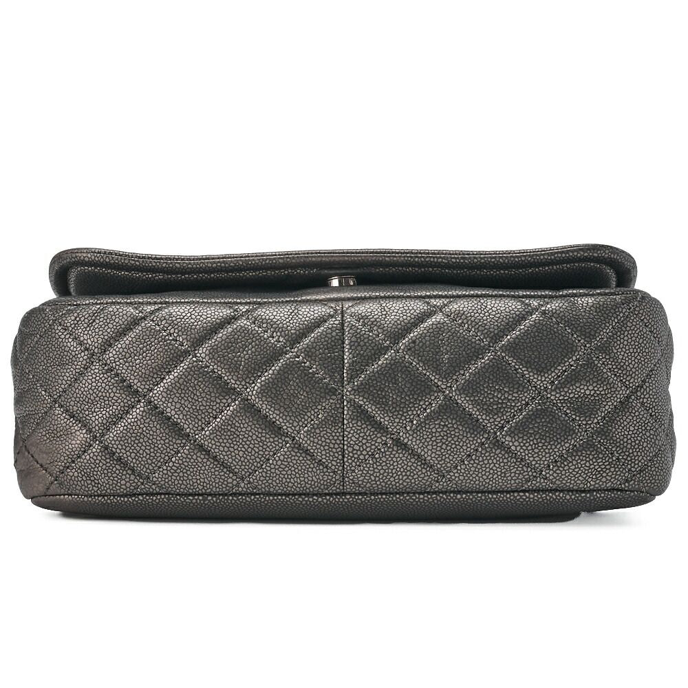 Chanel Matelasse Coco Mark Chain Shoulder Soft Caviar Skin Silver (silver