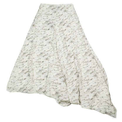 Unused 21 Fendi Calligraphy Ff Logo Zucca Asymmetrical Flared Skirt Long Mimore