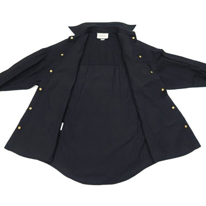 Gucci Long Sleeve Shirt Gold Logo 40 595268 BK Gold Button Back Print
