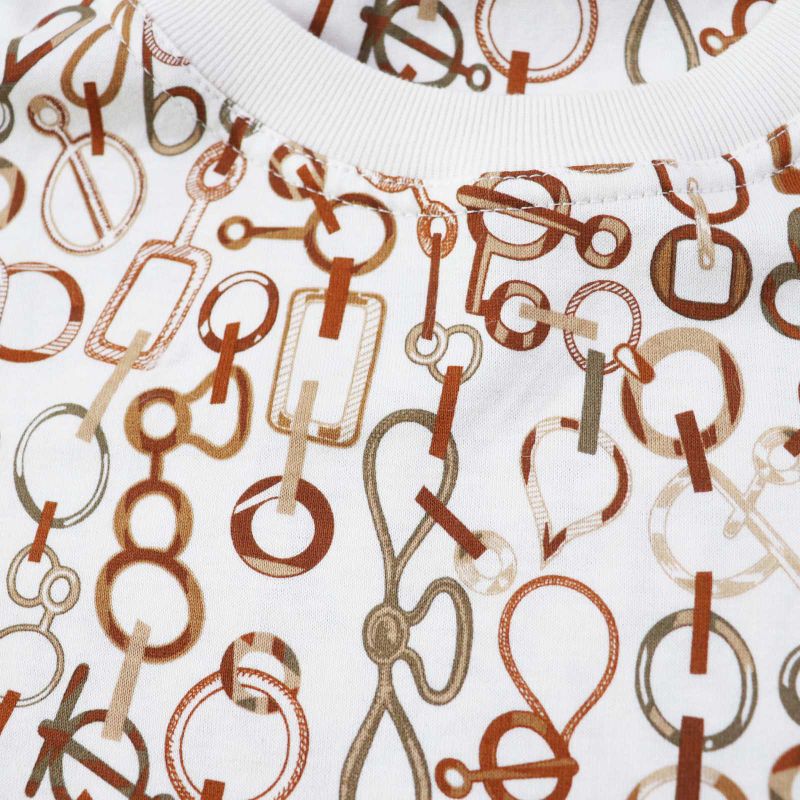 Hermes 23SS 3h4514dr Do Re Boucles Do Re Boucles 100% Cotton Short Sleeve