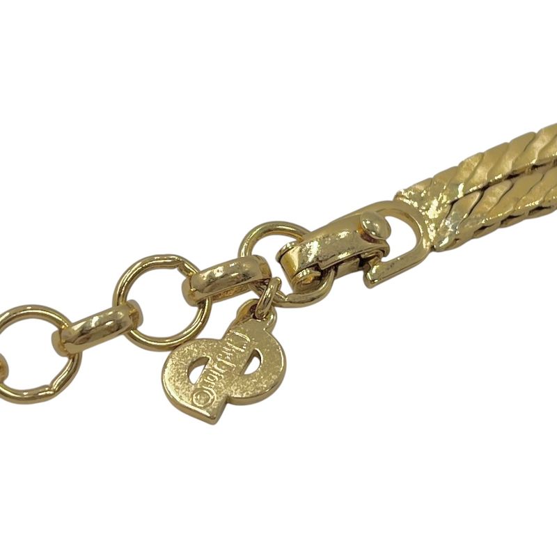 Christian DIOR Necklace 2strands Colored Stones Black