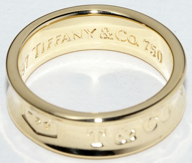 Tiffany & Co Ring 18K Yellow Gold 1837 Medium Ring Width 6mm (024in)