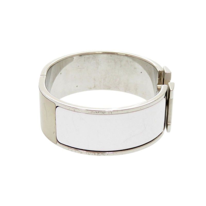 Hermes H Motif Clic Clac GM Bu Metal White Silver Stamped P (2012) Bracelet