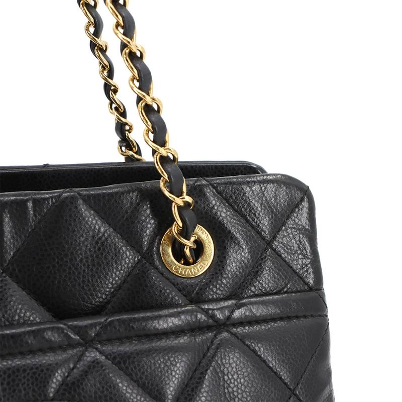 Chanel Matelasse Chain Tote Bag Caviar Skin Black A67294 Matelasse Tote Bag