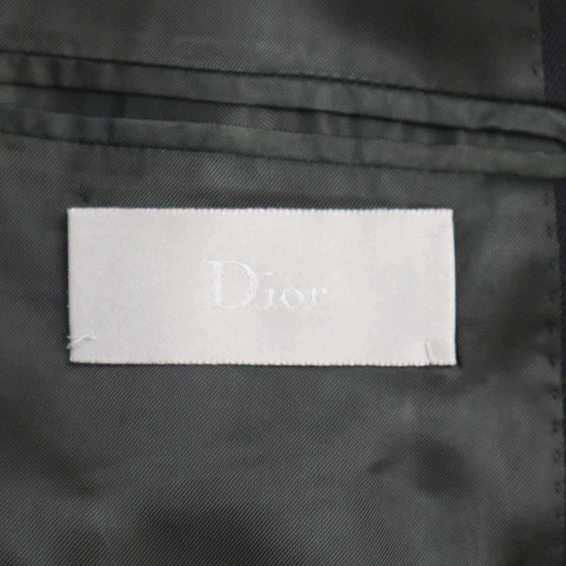 Dior Homme Dior Homme 2002aw Reflection Leather Trimmed Wool Long Jacket