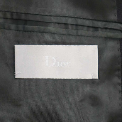 Dior Homme Dior Homme 2002aw Reflection Leather Trimmed Wool Long Jacket