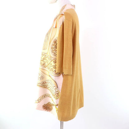 Hermes Vintage Cashmere-blend Twill Laine Silk-switched Knit Short-sleeved Polo