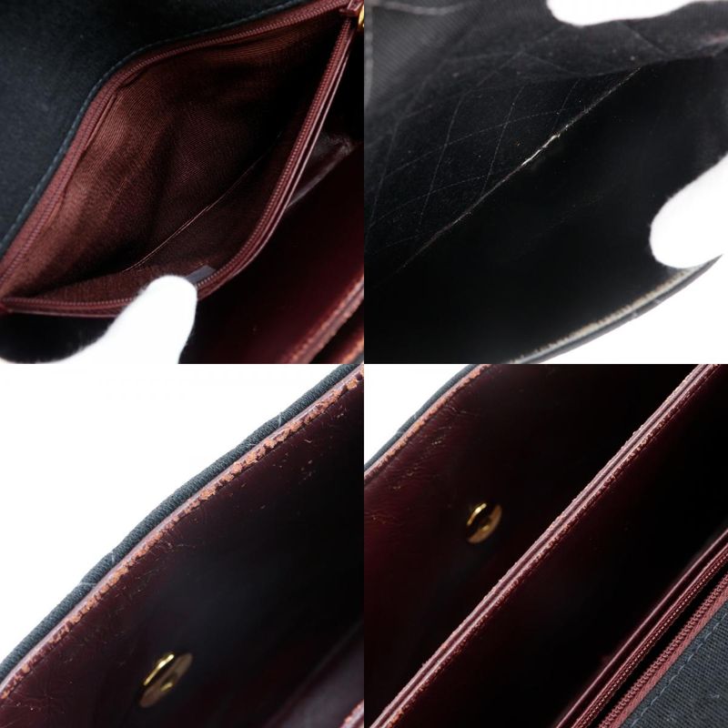 Chanel Matelasse Coco Mark Cotton Black Women's Shoulder Bag