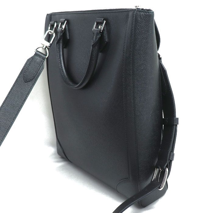 Louis Vuitton Vertical Tote 2way Shoulder Bag Taiga Black M30811 IC Chip Men's