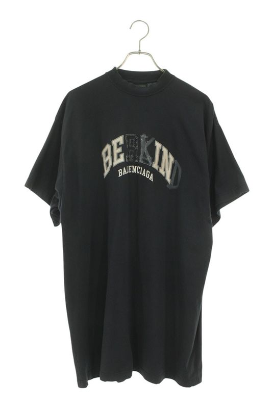 Balenciaga 23AW 739028 Tpvd5 BE KIND Print Damaged T-shirt Men 1