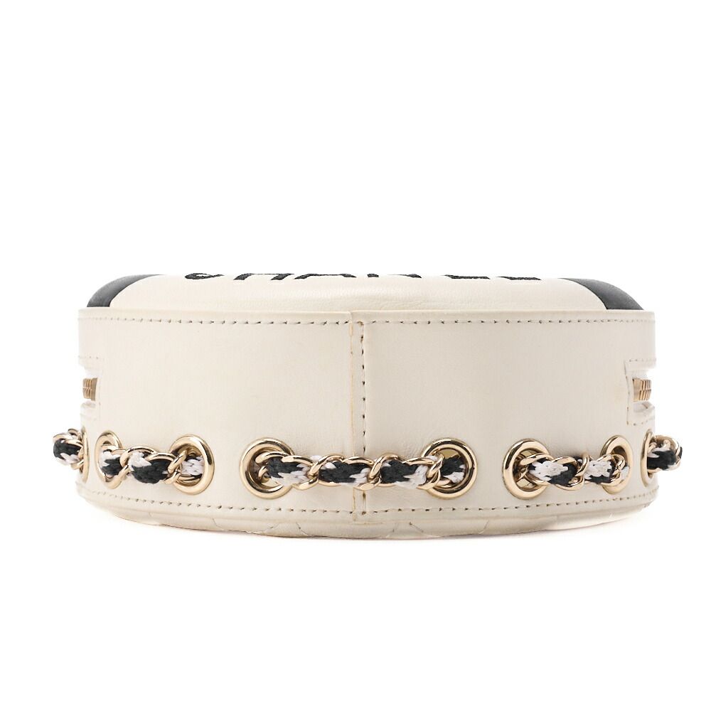 Chanel Cruise Line Floating Chain Shoulder Bag Lambskin And Vinyl Black With