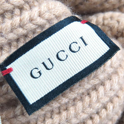 Gucci 764594 Wool Cashmere GG Marmont Double Gleather Patch Knit Cap Knit Cap