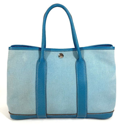 Hermes Tote Garden Party TPM Garden Party TPM Toile Officier/leather Blue