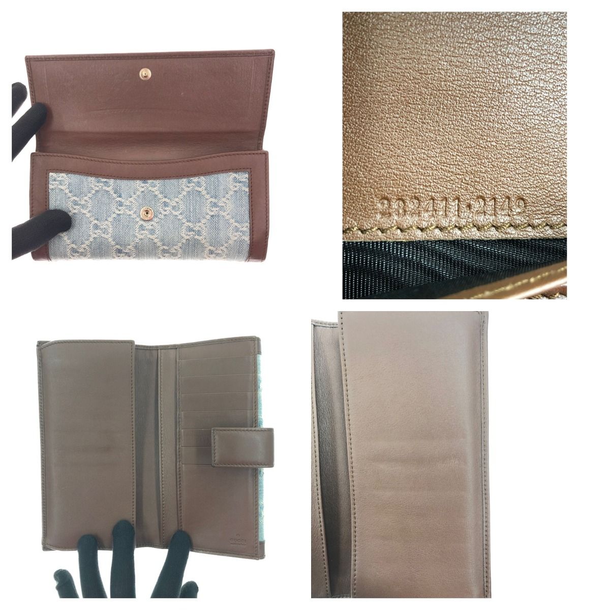 Gucci GG Denim 282411 Brown X Blue