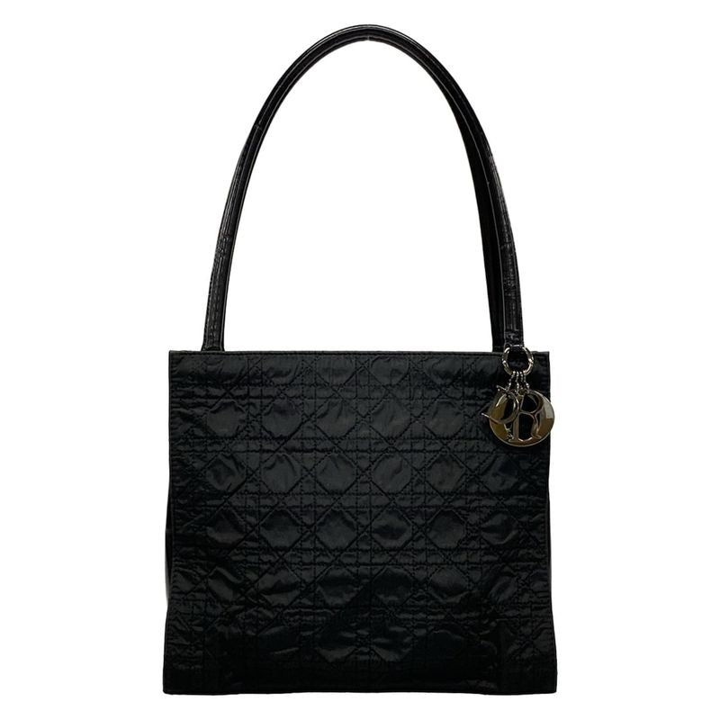 Dior/christian Dior Handbag Canage Stitch Black Leather