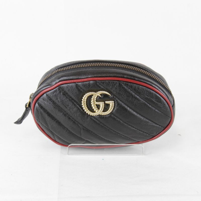 Gucci 476434 493075 GG Marmont Waist Bag Leather Women's