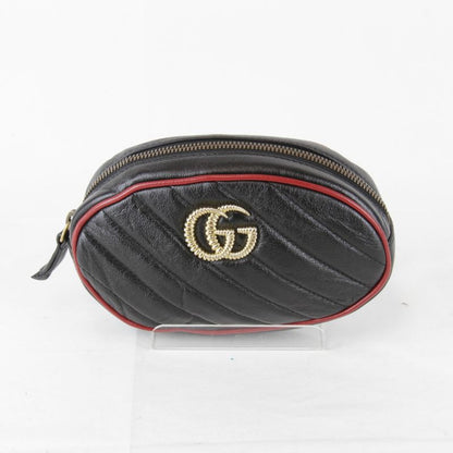 Gucci 476434 493075 GG Marmont Waist Bag Leather Women's