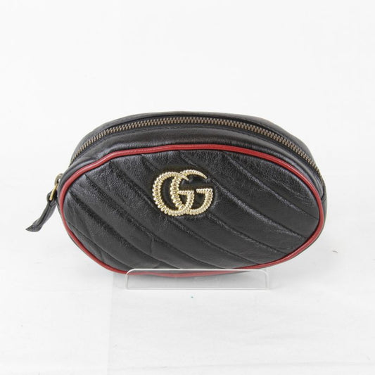 Gucci 476434 493075 GG Marmont Waist Bag Leather Women's