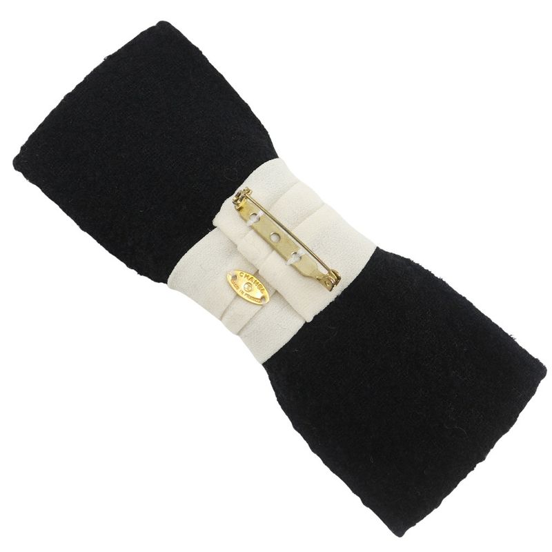 Chanel Ribbon Coco Mark Tweed Black/white Ladies 15g Brooch
