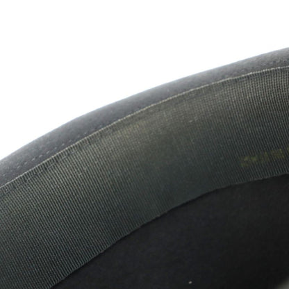 Hermes 100% Wool Rabbit Felt Hat With Ribbon Dark Gray 57 Made In Italy