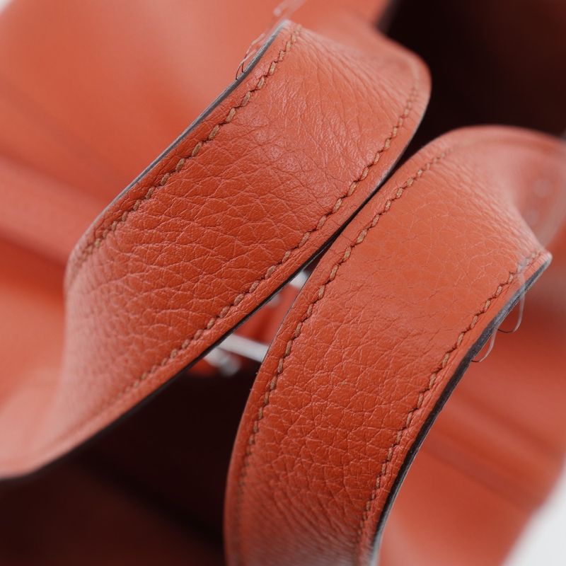 Hermes Picotin Lock PM Taurillon Clemence Orange/silver Hardware X Ladies