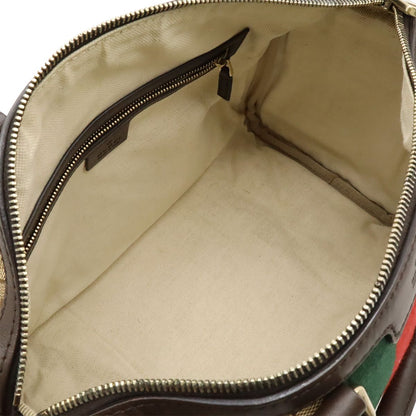 Gucci GG Canvas Sherry Line Handbag Mini Boston Bag 2WAY Shoulder Bag Leather