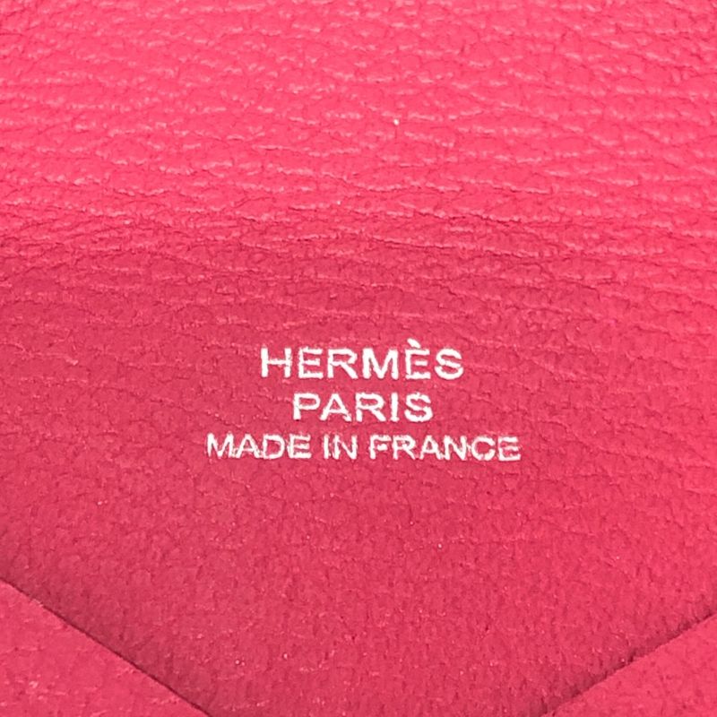 Hermes Coin Case Calvi Evercolor Rose Pink