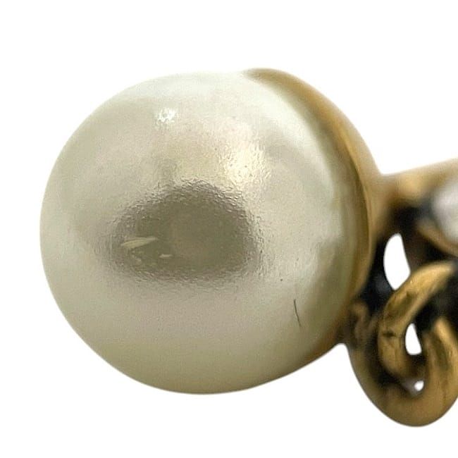 Jadior Earrings Gold Excellent Condition GP Faux Pearl Rhinestone