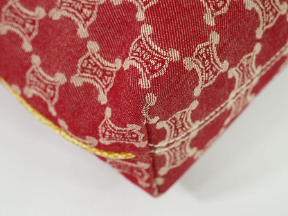 Authentic Celine Macadam Tote Handbag Canvas Red Macadam Bag Pre-owned [follow-u