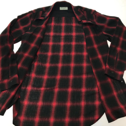Saint Laurent(Yves Saint Laurent) Ombre Check Shirt Long Sleeve Shirt Size