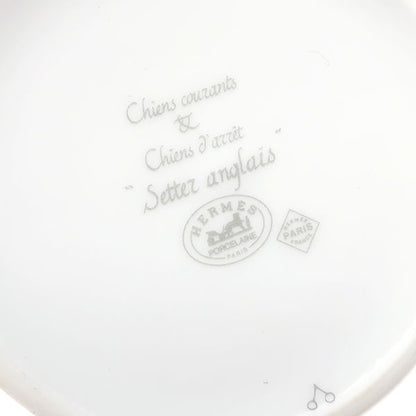 Hermes Tableware Chasse English Setter Mug Porcelain White and Green White and