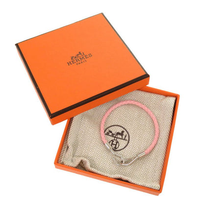 Hermes Jumbo Bracelet Leather Rose Confetti Silver Hardware Bracelet 1531 Hermes