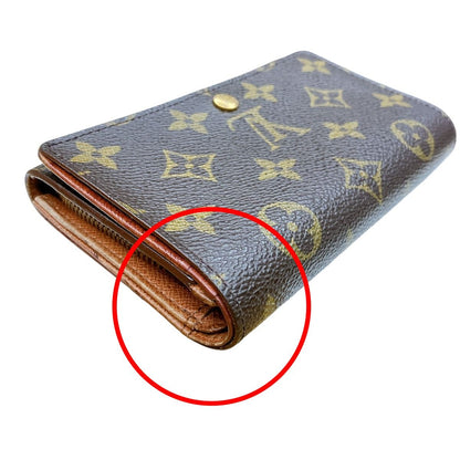 Louis Vuitton Monogram L-shaped Zipper Porte Monnaie Vie Tresor Fold