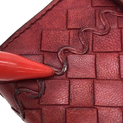 Bottega Veneta Intrecciato Leather Wallet Long Unisex Bordeaux Men's