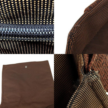 Hermes Shoulder Bag Bassas PM Her Line Canvas Brown Silver Hardware Casual