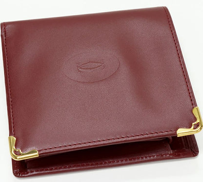 Cartier Folding Wallet With Coin Purse Must De Cartier Calf Bordeaux L3000451